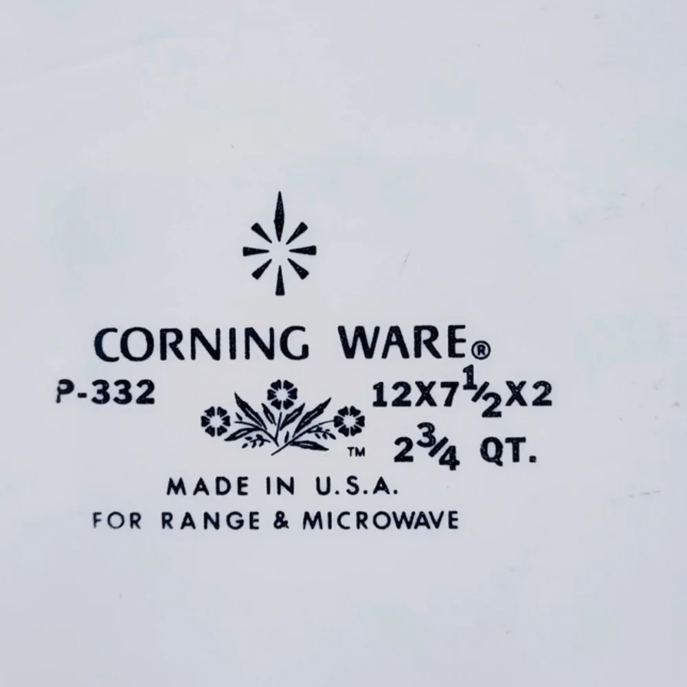 PYREX Vintage Corning Ware Blue Cornflower Baking Dish 2 3/4 Quart - Picture 6 of 9